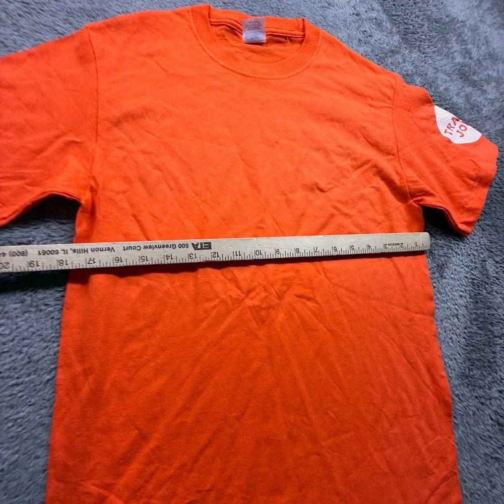 Trader Joe's Crew Employee Work Shirt NWOT Crew Neck Short Sleeve Uni S Orange